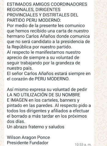 El fundador de Perú Moderno,