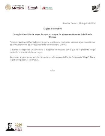 Comunicado oficial.