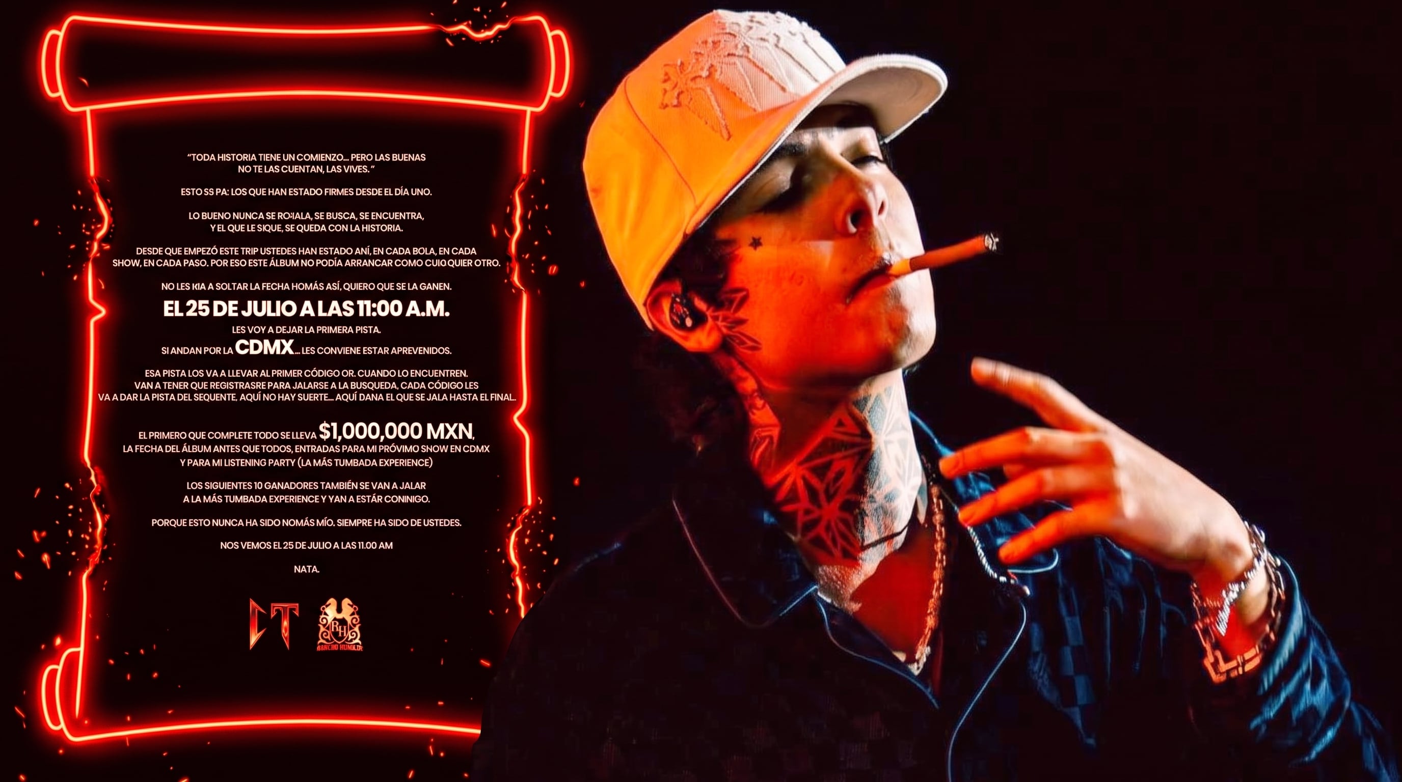 Natanael Cano regalará un millón de pesos en dinámica por su nuevo álbum: de esta manera puedes participar para ganarlos