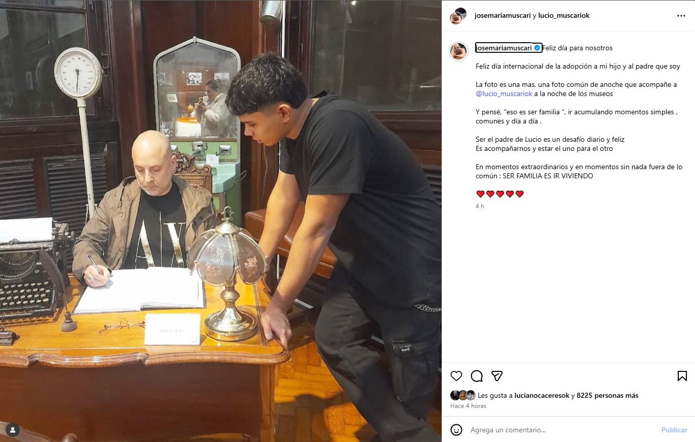 La historia de adopción de Muscari y Lucio se convirtió en un símbolo de amor y esperanza en el espectáculo argentino