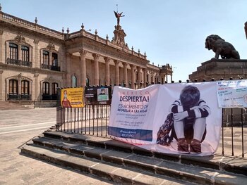 La protesta se realizó también