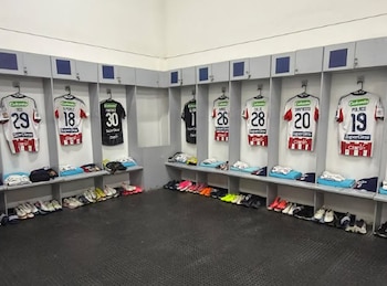 El camerino del Junior de Barranquilla en la previa del enfrentamiento ante Deportivo Cali - crédito @juniorclubsa/Instagram