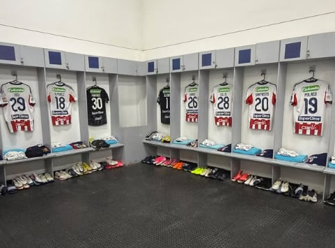 El camerino del Junior de Barranquilla en la previa del enfrentamiento ante Deportivo Cali - crédito @juniorclubsa/Instagram