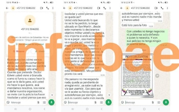 Estos son algunos de los chats que habrían escrito a Edwin Díaz - crédito suministrado a Infobae Colombia