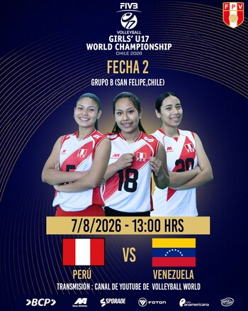 Perú se enfrentará a Venezuela por el Mundial Sub 17 de vóley 2026. (FPV)