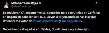 María Fernanda Carrascal - crédito @MafeCarrascal/X