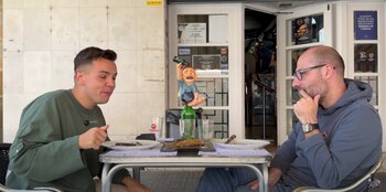 Senén Morán y Miguel Ángel Román durante el programa 'Comemos' (YouTube Senén Morán)