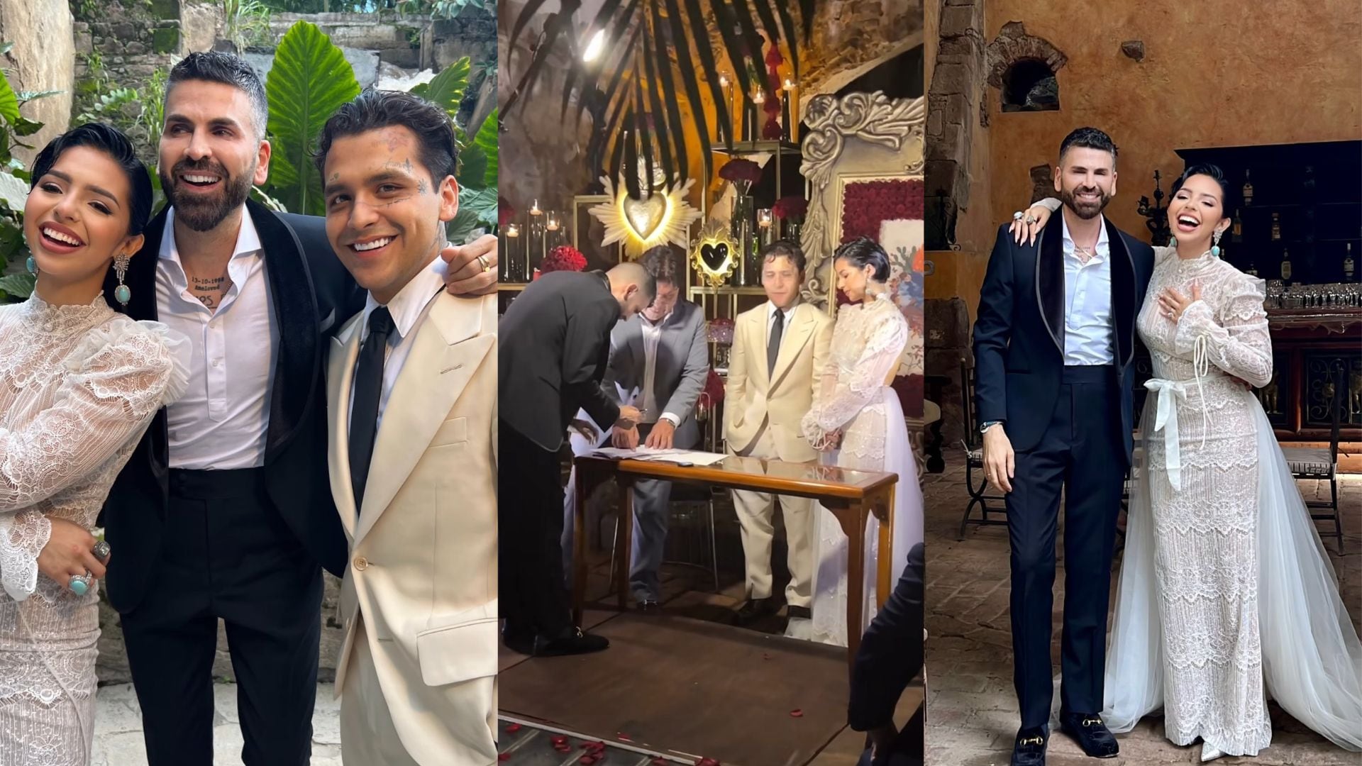 Jomari Goyso en la boda de Ángela Aguilar y Nodal. (Captura de pantalla @gomarigoyso)