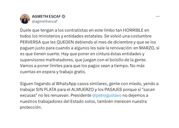 Con este mensaje, el representante