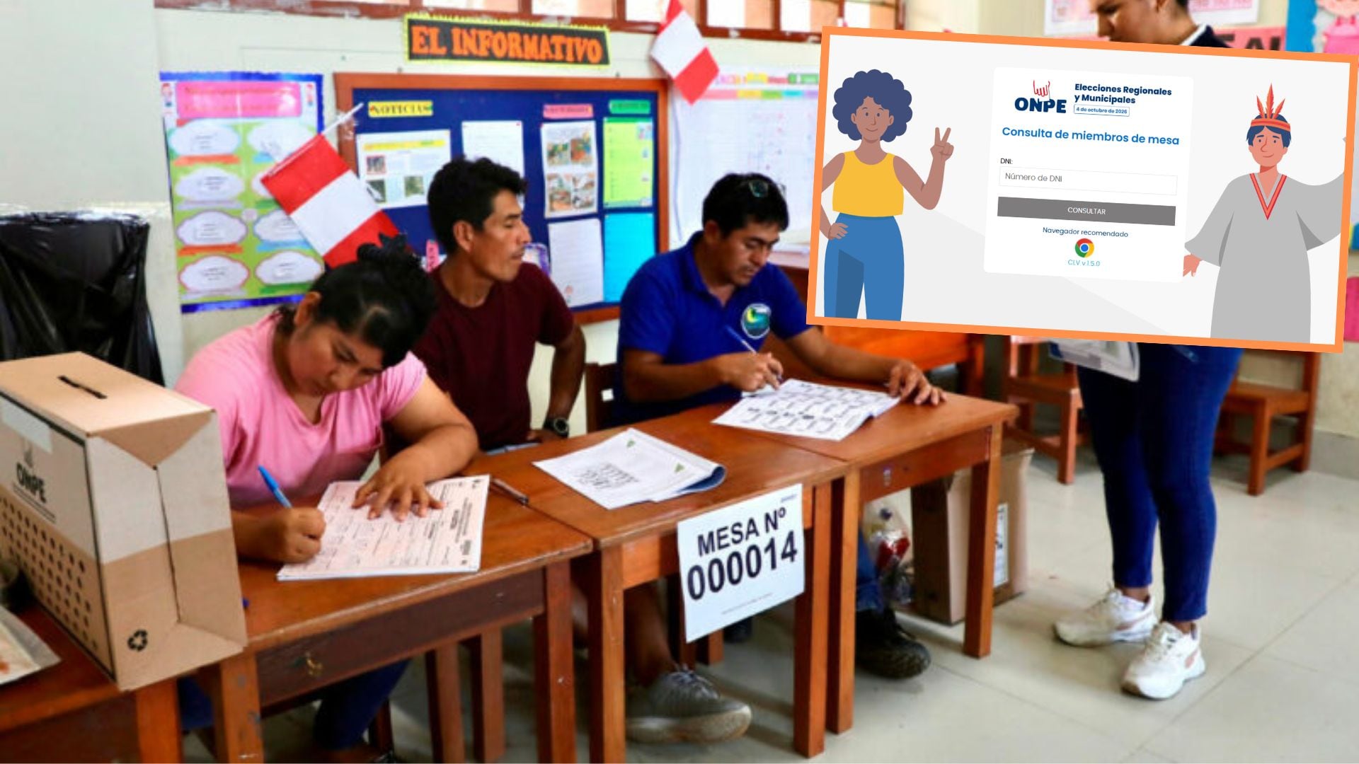Elecciones Regionales y Municipales 2026: link para consultar si eres miembro de mesa