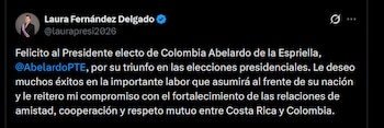 Laura Fernández Delgado - crédito @laurapresi2026/X