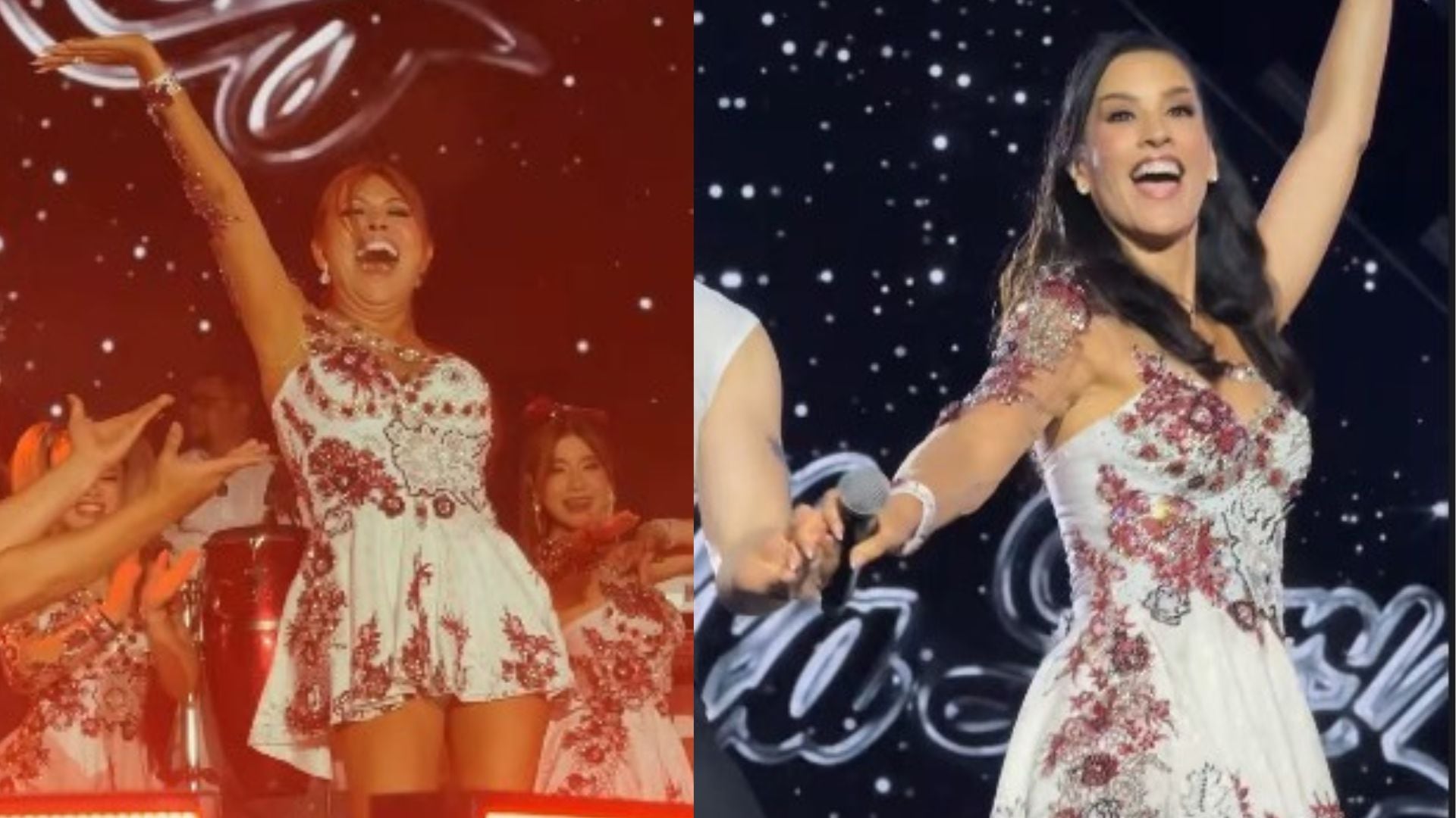 Magaly Medina y María Pía Copello sorprendieron en el aniversario de La Bella Luz