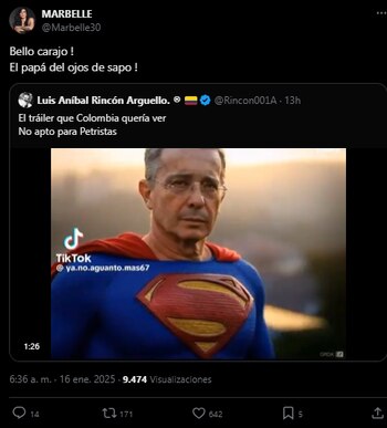 Marbelle compartió publicación en que