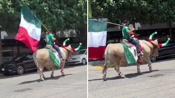 Captan a sujeto montando un toro durante celebraciones del Mundial 2026 en Jalisco: video se hace viral