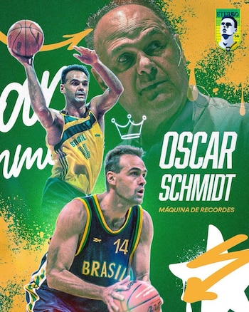 La Confederación Brasileña de Básquetbol le rindió homenaje a Oscar Schmidt (@basquetbrasil)