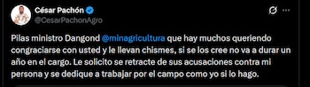 César Pachón - crédito @CesarPachonAgro/X