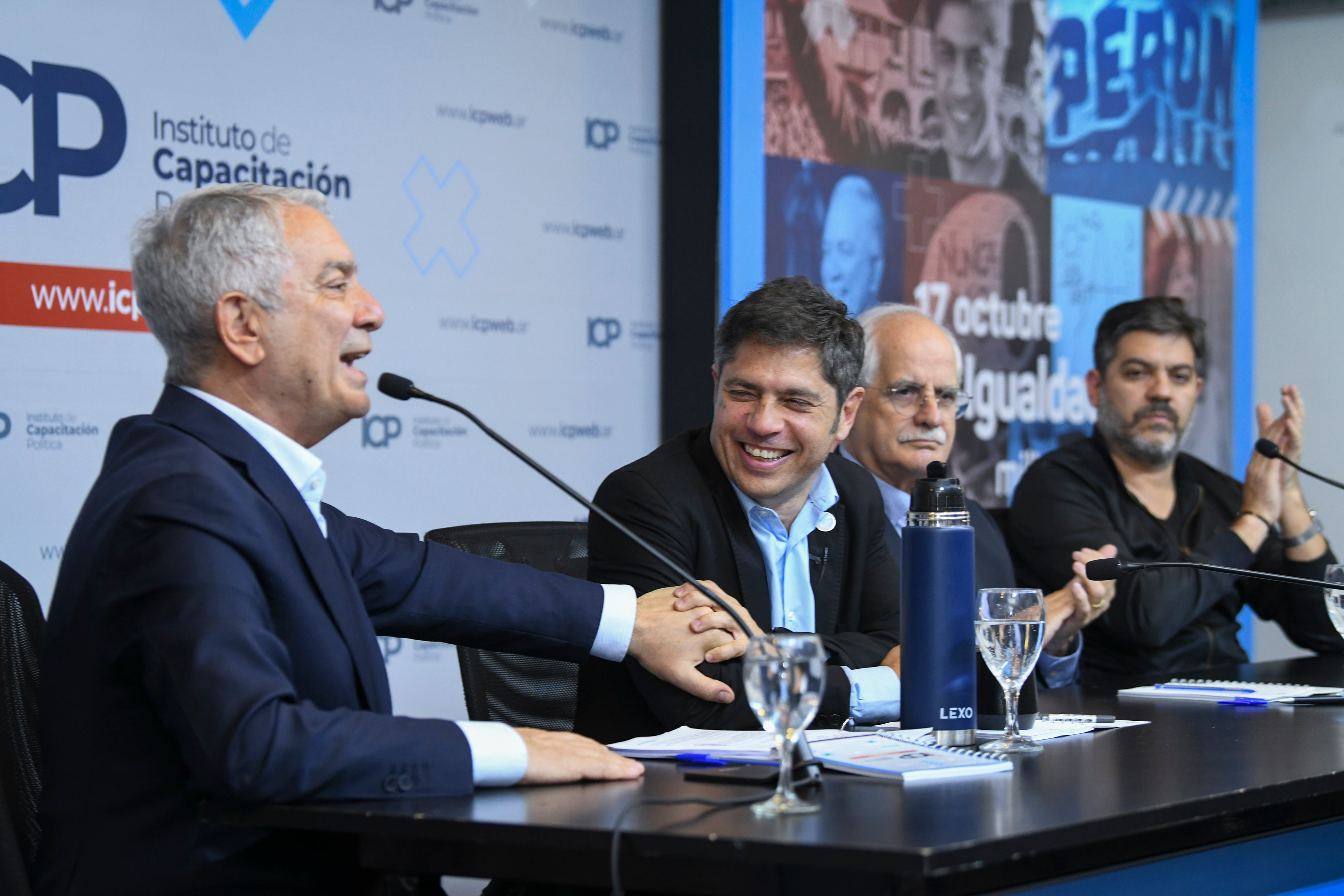 El intendente de La Plata, Julio Alak junto a Axel Kicillof