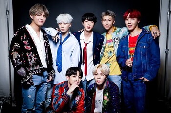 LOS ANGELES, CA - NOVEMBER 19: Music group BTS poses for a portrait during the 2017 American Music Awards at Microsoft Theater November 19, 2017 in Los Angeles, California. (Photo by Rich Fury/AMA2017/Getty Images Portrait)