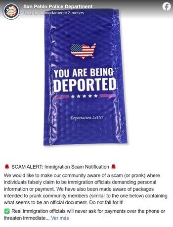 Publicación de la Policía de