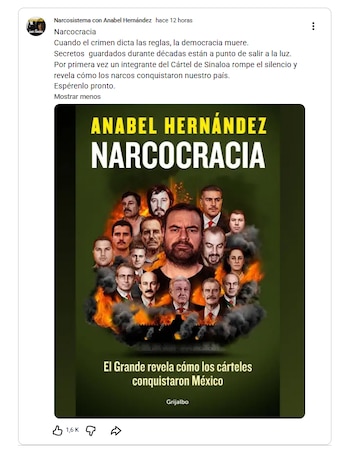 Anabel Hernández lanzará un nuevo libro titulado "Narcocracia". (Captura de pantalla)