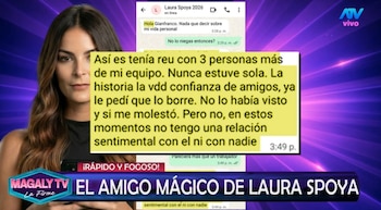 Laura Spoya enfrenta polémica por imagen viral y Magaly la cuestiona duramente. Captura: Magaly TV La Firme.