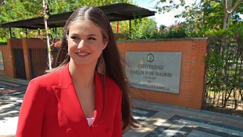 La princesa Leonor en la Universidad Carlos III de Madrid. (Fotomontaje: Europa Press/UC3M)