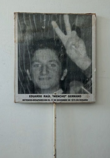 Pancarta utilizada por la familia