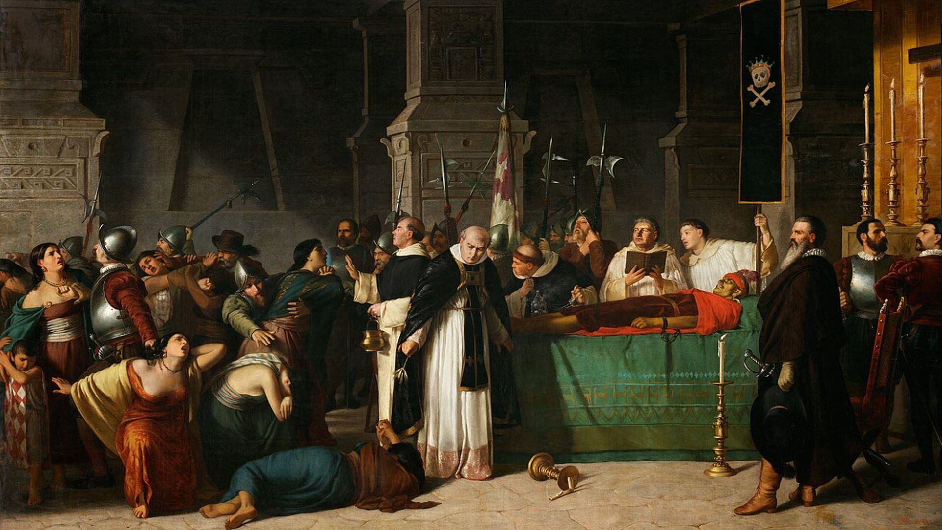 En junio de 1533, Francisco Pizarro mandó fundir el tesoro recolectado para liberar a Atahualpa. Se obtuvieron 6,102 kg de oro y 11,732 kg de plata, con una gran parte destinada a la Corona española, haciendo de este rescate uno de los mayores de la historia. (Pintura de Luis Montero)