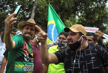Simpatizantes de Bolsonaro en Manaus
