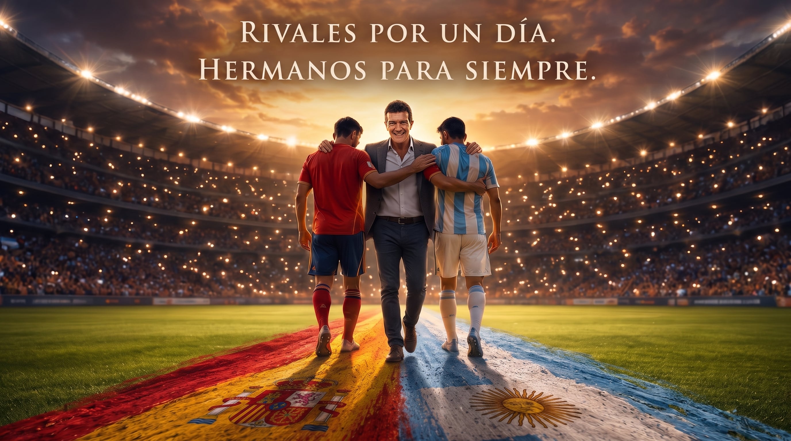Antonio Banderas, en la previa de la final: “Durante un rato España y Argentina serán rivales. Después volverán a ser lo que siempre han sido, dos pueblos hermanos”