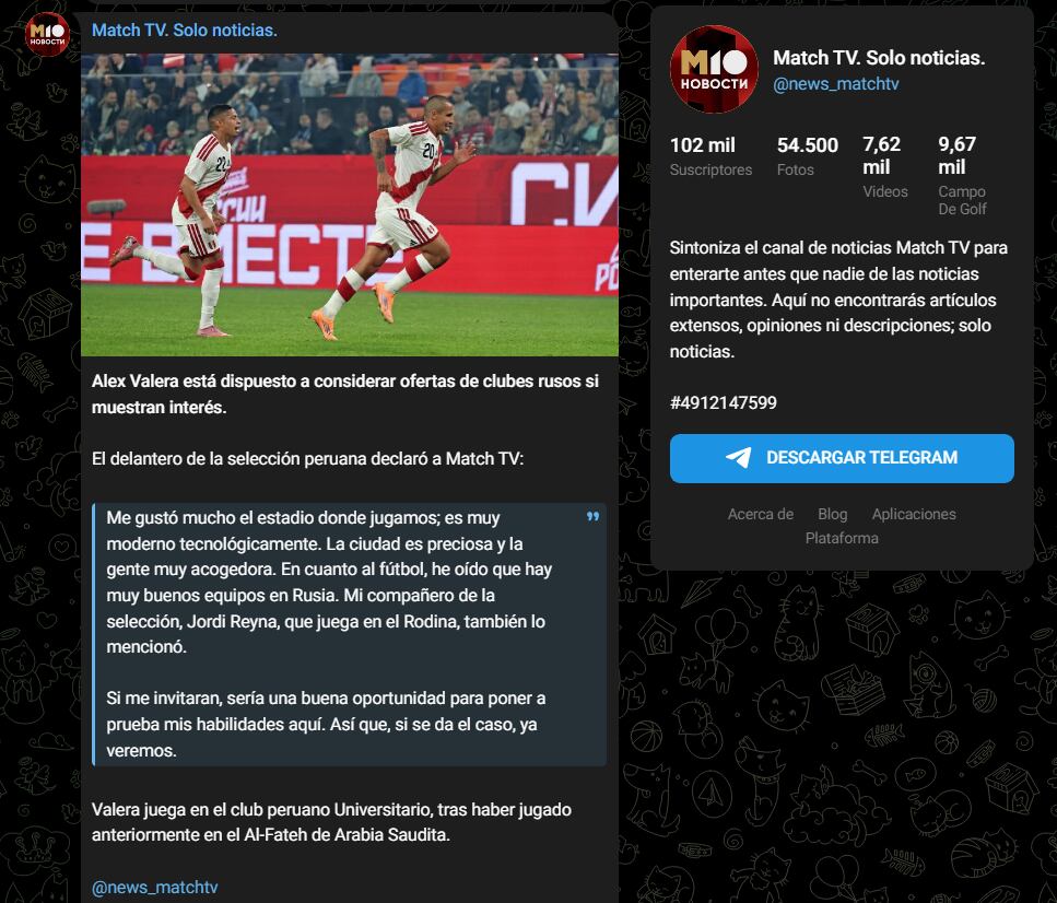 En entrevista con Match TV