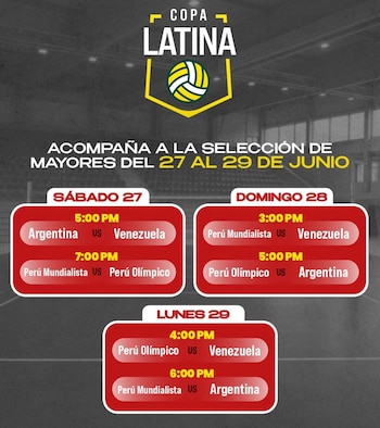 Calendário da Copa Latina de Vôlei 2026: todas as partidas serão disputadas neste quadrangular amistoso.