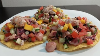 Receta de tostadas de pulpo,
