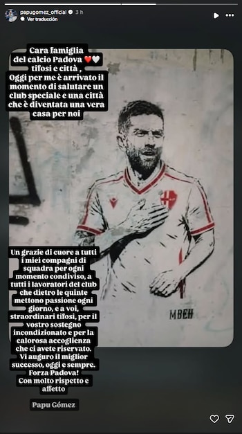 La publicación del Papu Gómez