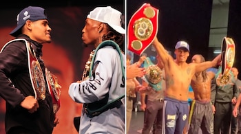 El monarca de la Organización Mundial de Boxeo y la Federación Internacional de Boxeo marcó 130 libras, mientras que el estadounidense registró 129.8 antes del choque superpluma de este sábado. (Especial)