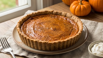 Receta de tarta de calabaza con masa integral, rápida y fácil
