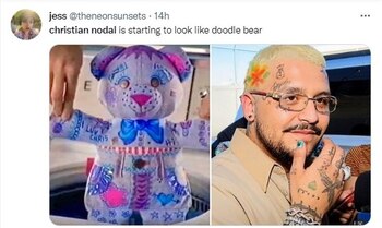Christian Nodal con apariencia de