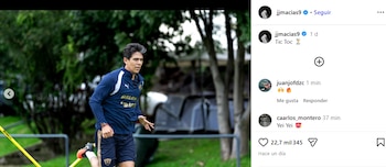 José Juan Macías publicó el mensaje 'Tic Toc' en redes sociales para anunciar su regreso a las prácticas en La Cantera. (Instagram/ @jjmacias9)