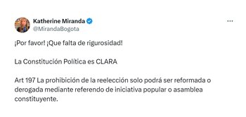 Con esta publicación, la representante