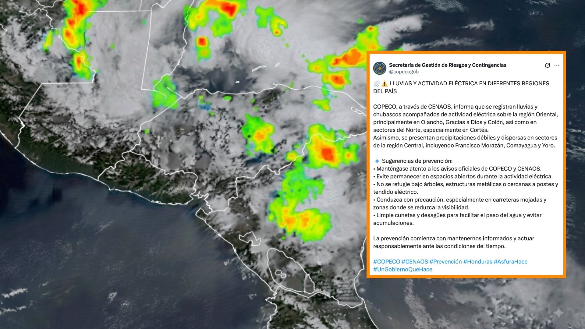 Una onda tropical mantendrá condiciones lluviosas en Honduras durante este miércoles. (FOTO: Infobae)