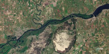 Imagen satelital de la zona (Planet Labs/Reuters)