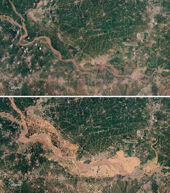 Esta combinación de imágenes de