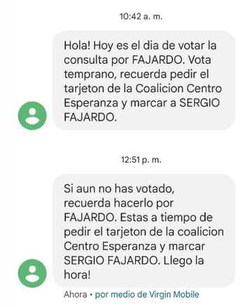 Uno de los mensajes infringe