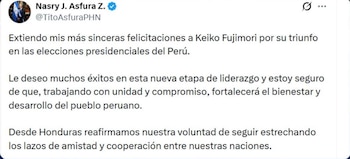 Honduras reiteró su disposición de cooperar con Perú. (FOTO: X)