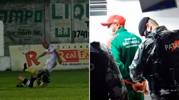 Le pegó una criminal patada