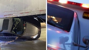 Automóvil se queda debajo de