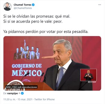 Captura de pantalla: Twitter @ChumelTorres