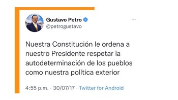 Este tuit lo realizó luego