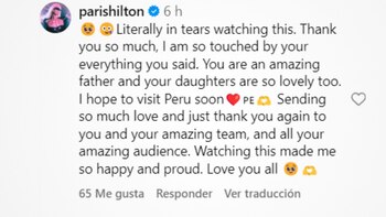 Mensaje de Paris Hilton.