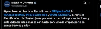 Migración Colombia - crédito @MigracionCol/X